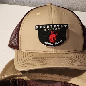 Pendleton Whisky Patched Khaki/Maroon Mesh Snapback Trucker Hat